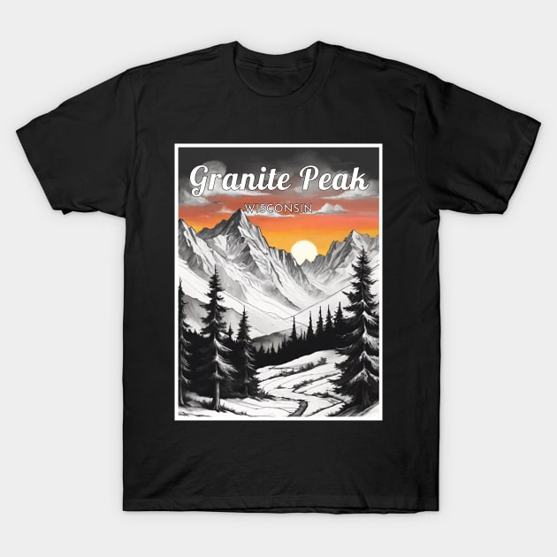 Granite Peak wisconsin usa ski T-Shirt by UbunTo